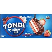 Печенье Яшкино Tondi Choco Pie 6шт 180г клубника 