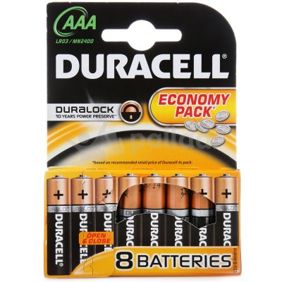 Батарейки Duracell Basic, тип AAA/LR03, 1,5V,8шт (1/10)