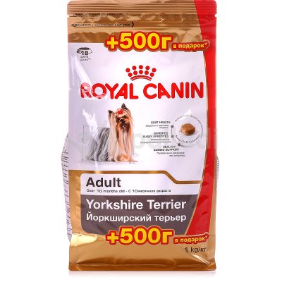 Royal Canin Yorkshire Terrier Adult Сухой корм для взрослых собак старше 10 месяцев 0,5кг+0,5кг