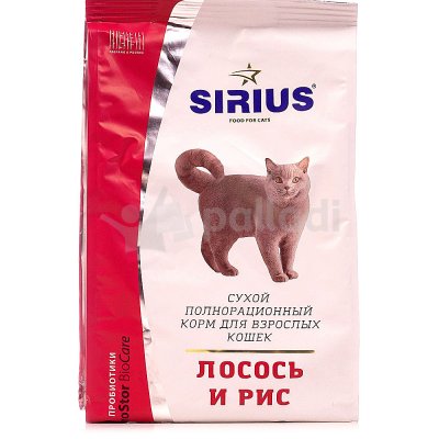 Корм сухой для кошек Лосось и рис 0,4 кг Sirius