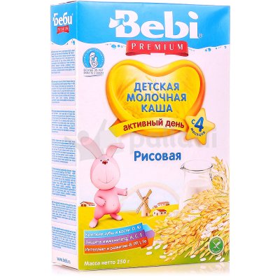 Каша Bebi премиум 200г молочная рисовая с 4 месяцев