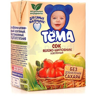 Сок Тема 200мл яблоко/шиповник осветленный  
