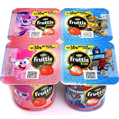 Йогурт Fruttis Kids 2% с клубникой 4х110 г с 3- лет