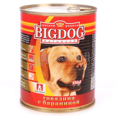 Консервы для собак говядина с бараниной 850 г Big Dog Зоогурман 0492