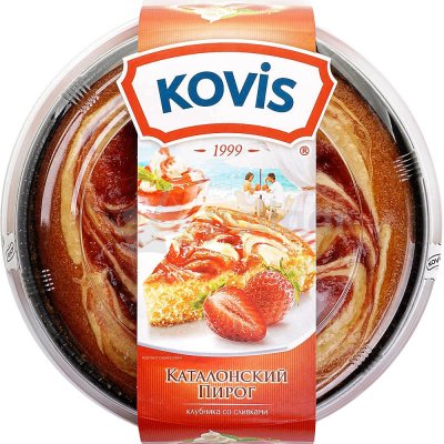 Пирог Kovis 400г клубника со сливками