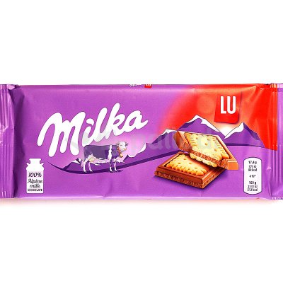 Шоколад Милка 87г молочный + сладкое печенье LU