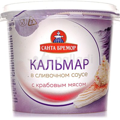 Паста Санта Бремор 150г Кальмар в сливочном соусе с крабовым мясом