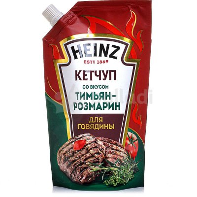 Кетчуп Heinz 320г для говядины тимьян-розмарин дой/пак