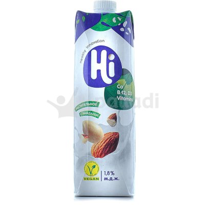 Напиток соевый Hi 1,8% 1,0л с миндалем