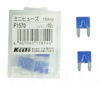 Мини предохранитель автомобильный Koito 15Amp
          Артикул: F1570