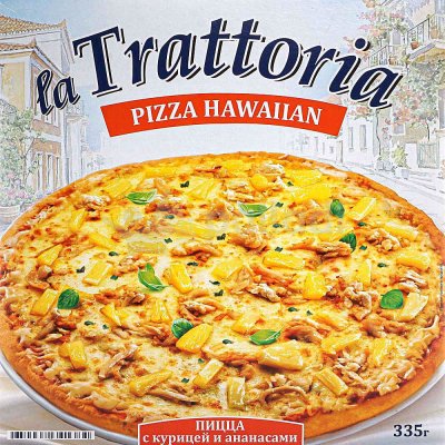 Пицца la Trattoria замороженная с курицей и ананасами 335г