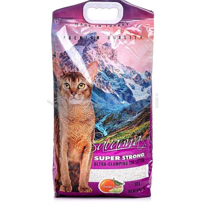 Наполнитель для кошачьих туалетов SAVANNA Super Strong комкующийся апельсин/лайм 10л