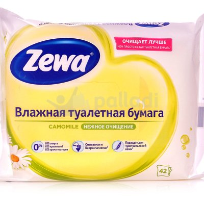 УД Бумага туалетная влажная ZEWA Ромашка 42шт