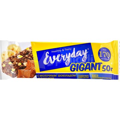 Батончик мюсли Everyday Гигант 50г молочный шоколад с бананом