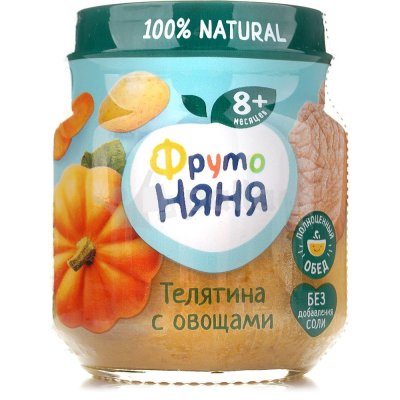 Мясное пюре Фруто Няня 100г телятина, овощи ст/б 
