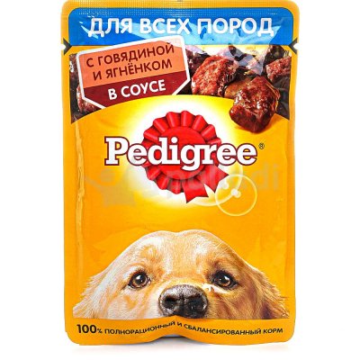 Корм для собак Pedigree 85г с говядиной и ягненком в соусе