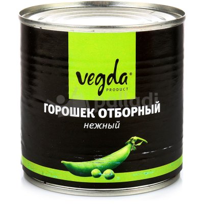 Горошек зеленый Вегда 400г отборный нежный ж/б