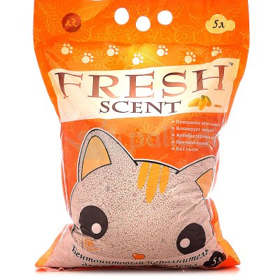 Наполнитель для кошачьих туалетов FRESH Scent 5л комкующийся Манго