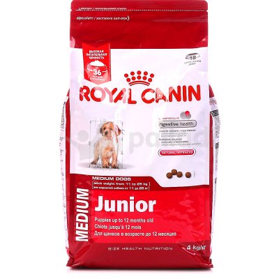 Royal Canin Medium Junior Корм для щенков в возрасте до 12 месяцев 4кг