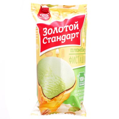 УЦЕНКА! Мороженое Золотой стандарт 90г пломбир фисташка