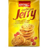 Печенье сдобное Jerry с малиновой крошкой и кусочками глазури 170г