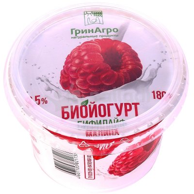 Биойогурт Бифилайф ГринАгро 3,5% 180г малина