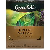 Чай Гринфилд 100пак Green Melissa зеленый 