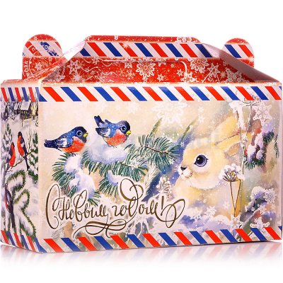Коробка подарочная Снежок картон 17,5х7х10,5 см (0,5кг) арт.799