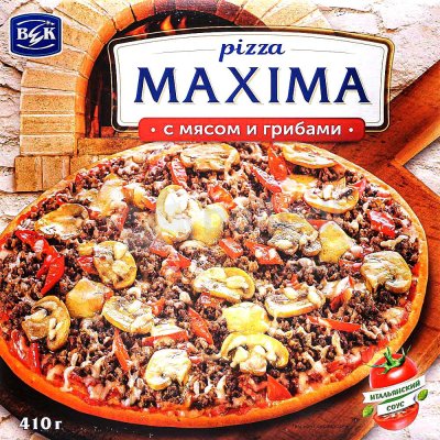 Пицца Максима замороженная с мясом и грибами 410г