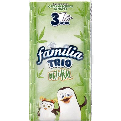Платочки бумажные Familia 3-х слойные 1шт