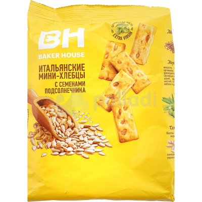 Мини хлебцы Итальянские Baker hause 110г с семенами подсолнечника