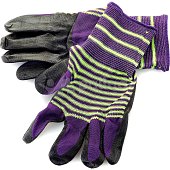 Перчатки трикотажные нейлон с латексным покрытием ( фиолетовые) 