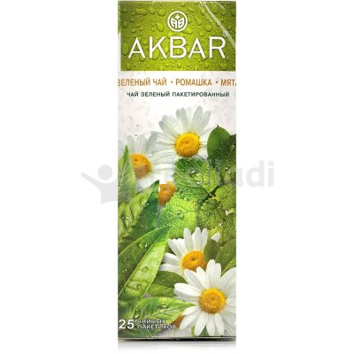 Чай Акбар зеленый 25пак Ромашка и мята