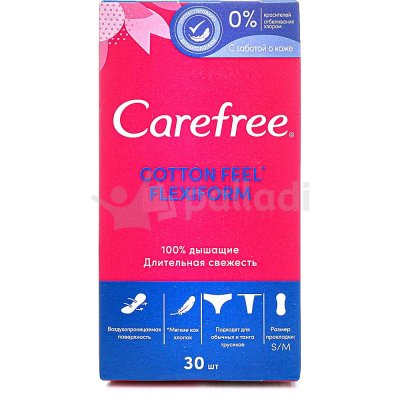 Прокладки гигиенические ежедневные CAREFREE Флексиформ  30 шт