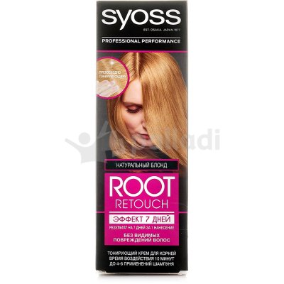 Крем для волос Syoss Root Retoucher тонирующий Эффект 7дней Натуральный блонд 60мл 