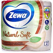 Бумага туалетная ZEWA Natural Soft 4сл. 4 рулона Белая (1/10)