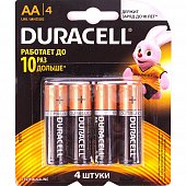 Батарейки Duracell Basic, тип AA/LR6, 1,5V, 4шт (1/12)
