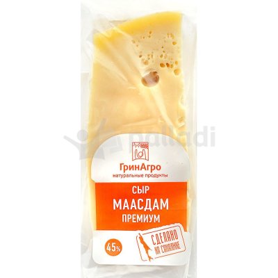 Сыр Грин Агро Маасдам 280г 45% флоупак