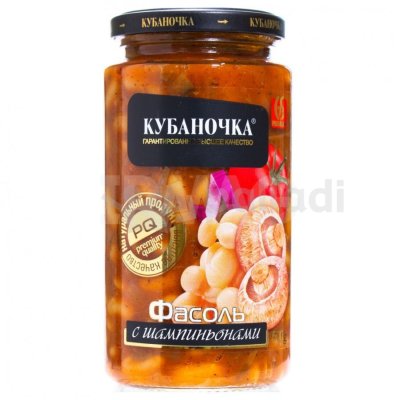 Фасоль Кубаночка 500г с шампиньонами