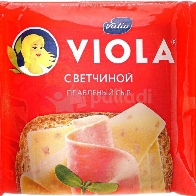 Сыр Viola плавленый140г с ветчиной нарезка 