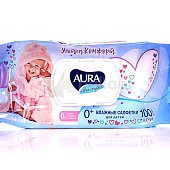 Салфетки влажные детские AURA Ultra Comfort Алоэ+ витамин Е с крышкой 100шт