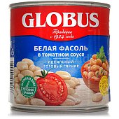 Фасоль Глобус 400г белая в томатном соусе