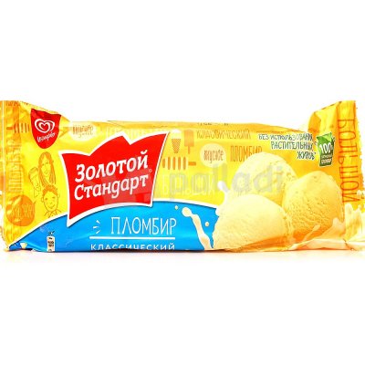 Мороженое Золотой стандарт  400г Пломбир классический 1/8