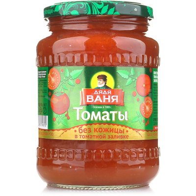 Томаты Дядя Ваня 680г ст/б в томатной заливке без кожицы