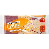 Губка для посуды DOM HIT 3шт крупнопористые 96*70*34мм