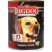 Консервы для собак говядина с гречкой 850г Big Dog Зоогурман