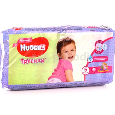 Трусики HUGGIES для девочек 5, 13-17кг, 48шт