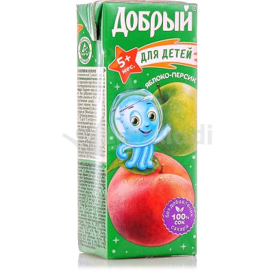 Сок Добрый 0,2л персик/яблоко т/п для детей