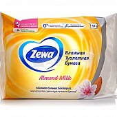 Бумага туалетная влажная ZEWA Миндальное молочко 42шт