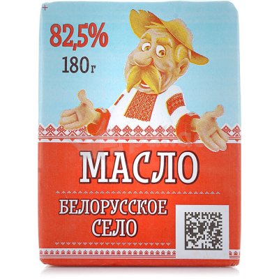 Масло сливочное Белорусское село 82% 180г